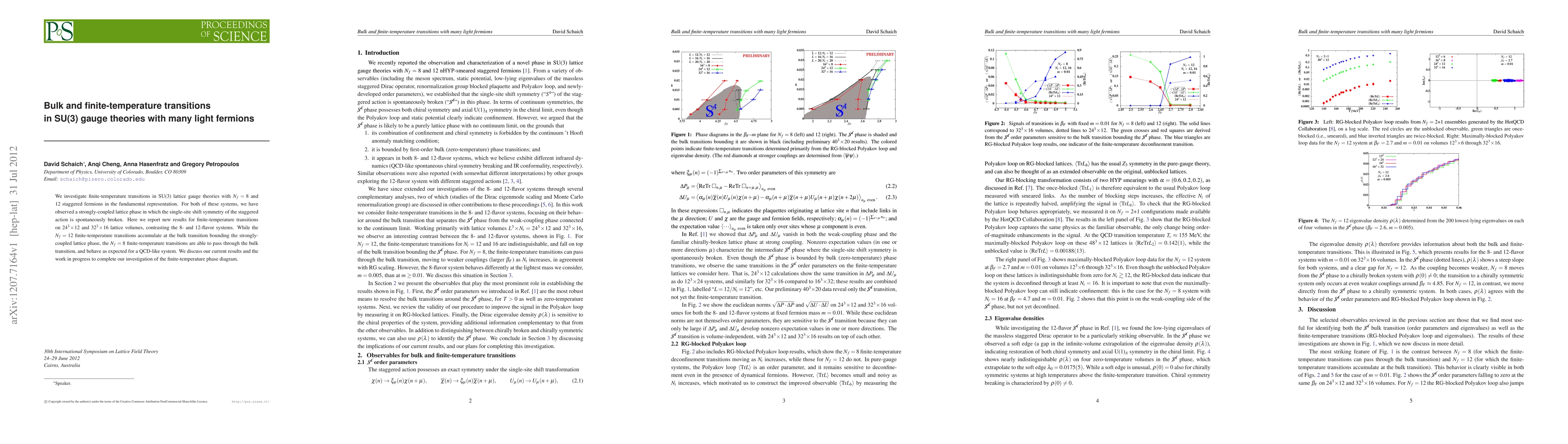 Thumbnail for Bulk and finite-temperature transitions in SU(3) gauge theories with
  many light fermions