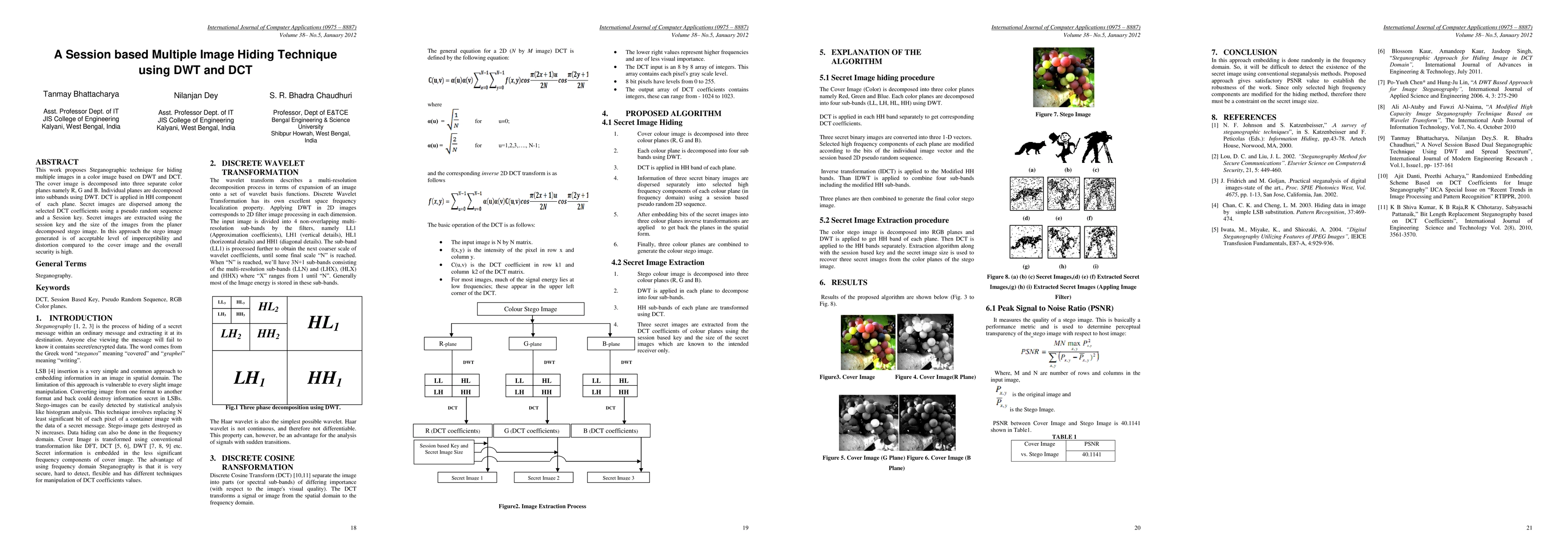 Thumbnail for A Session based Multiple Image Hiding Technique using DWT and DCT