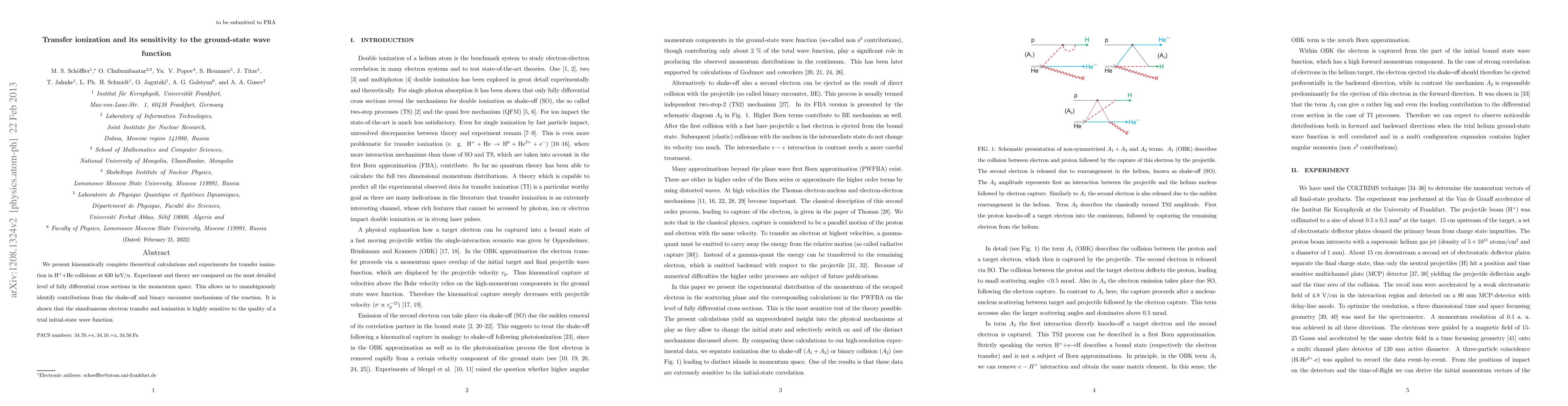 Thumbnail for Transfer ionization and its sensitivity to the ground-state wave
  function