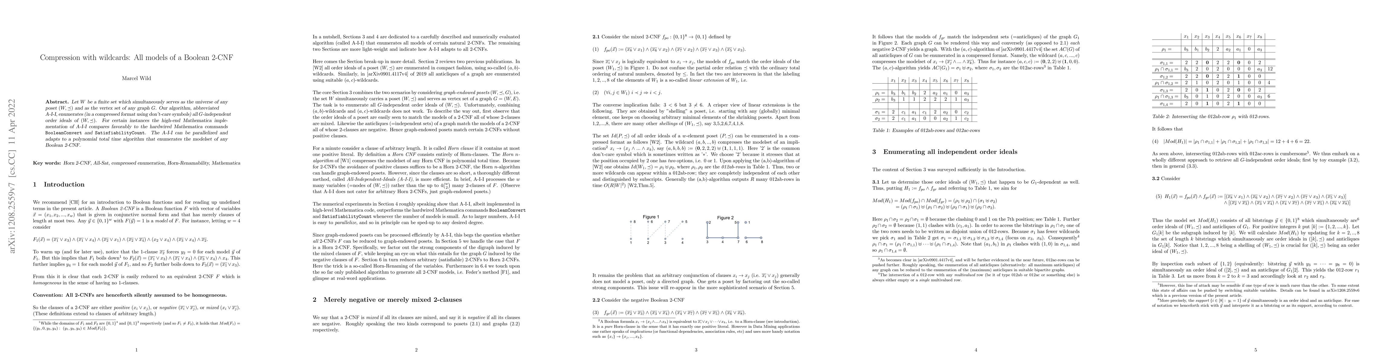 Thumbnail for Compression with wildcards: All models of a Boolean 2-CNF