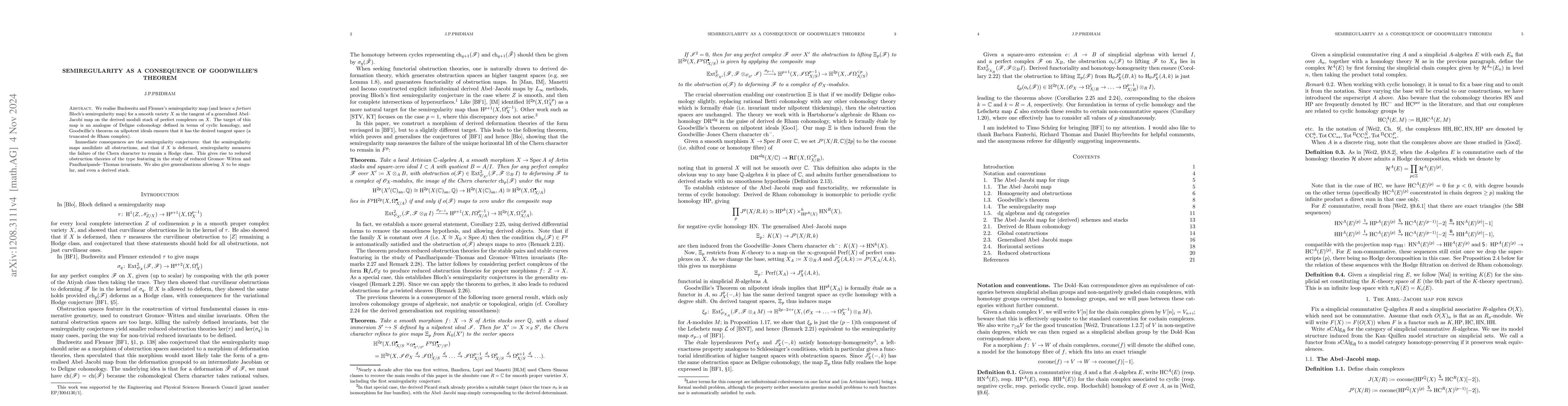 Thumbnail for Semiregularity as a consequence of Goodwillie's theorem