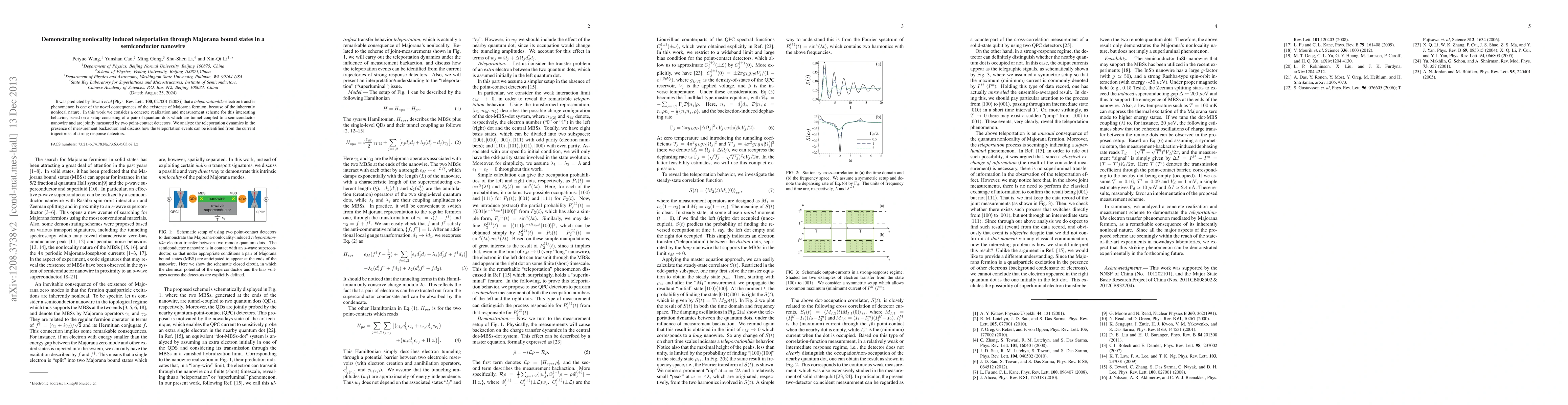 Thumbnail for Demonstrating nonlocality induced teleportation through Majorana bound
  states in a semiconductor nanowire
