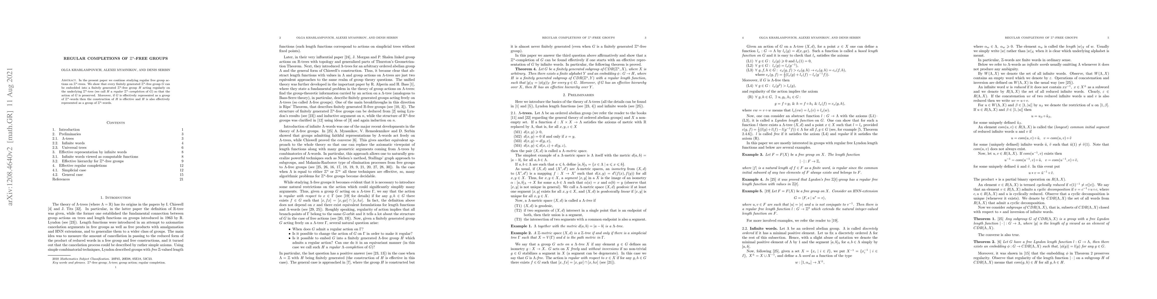 Thumbnail for Regular completions of $\mathbb{Z}^n$-free groups