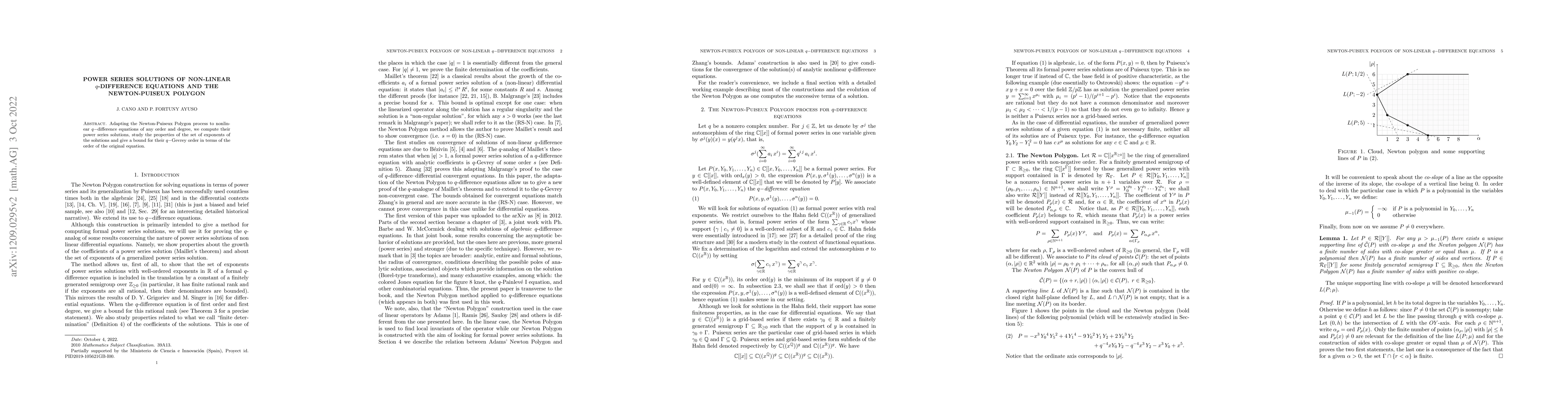 Thumbnail for Power Series Solutions of Non-Linear q-Difference Equations and the
  Newton-Puiseux Polygon