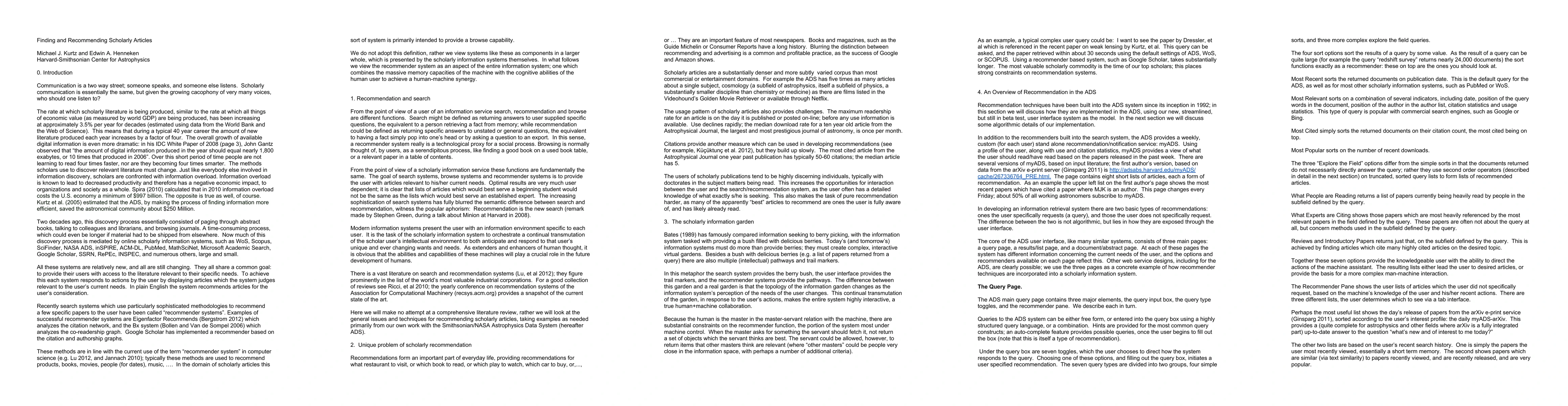 Thumbnail for Finding and Recommending Scholarly Articles
