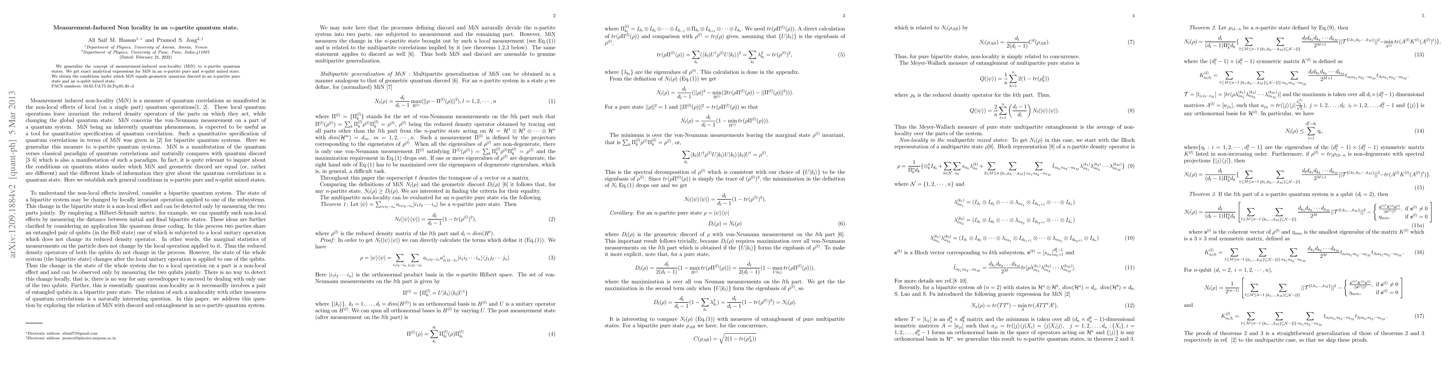 Thumbnail for Measurement-Induced Nonlocality in an $n$-partite quantum state