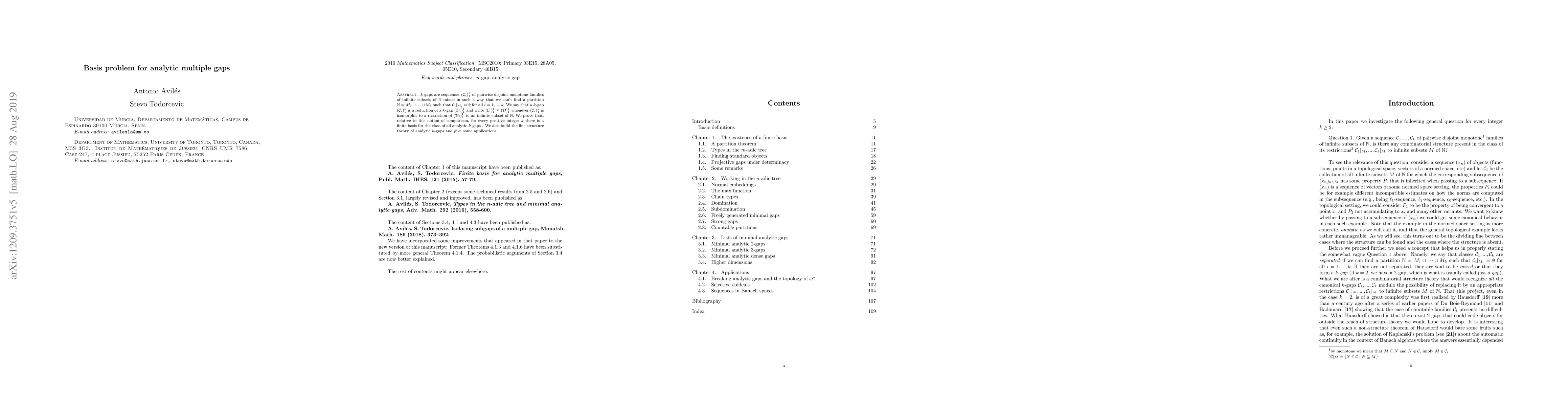 Thumbnail for Basis problem for analytic multiple gaps