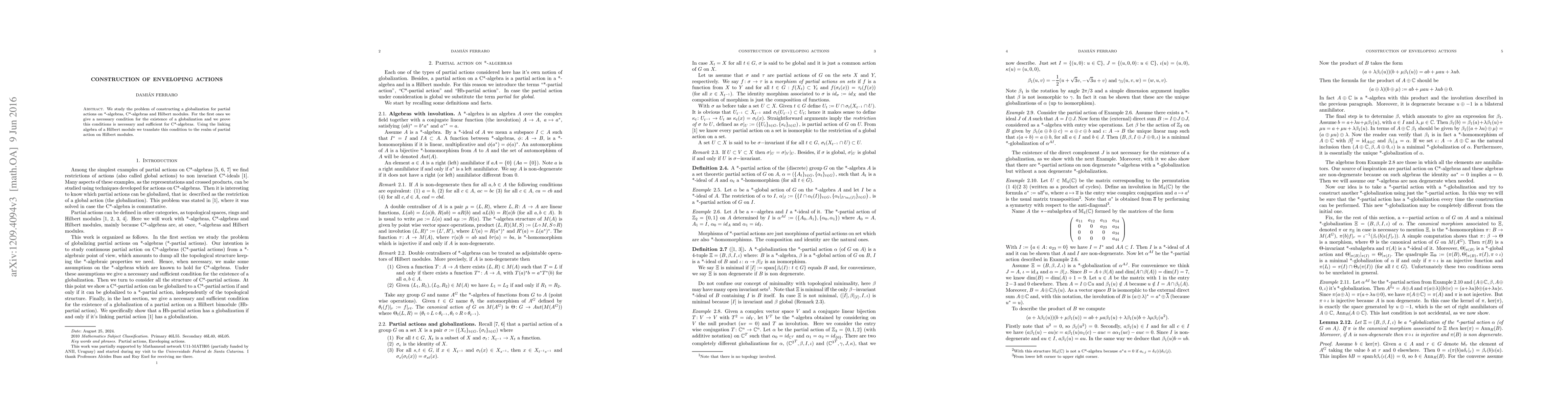 Thumbnail for Construction of enveloping actions