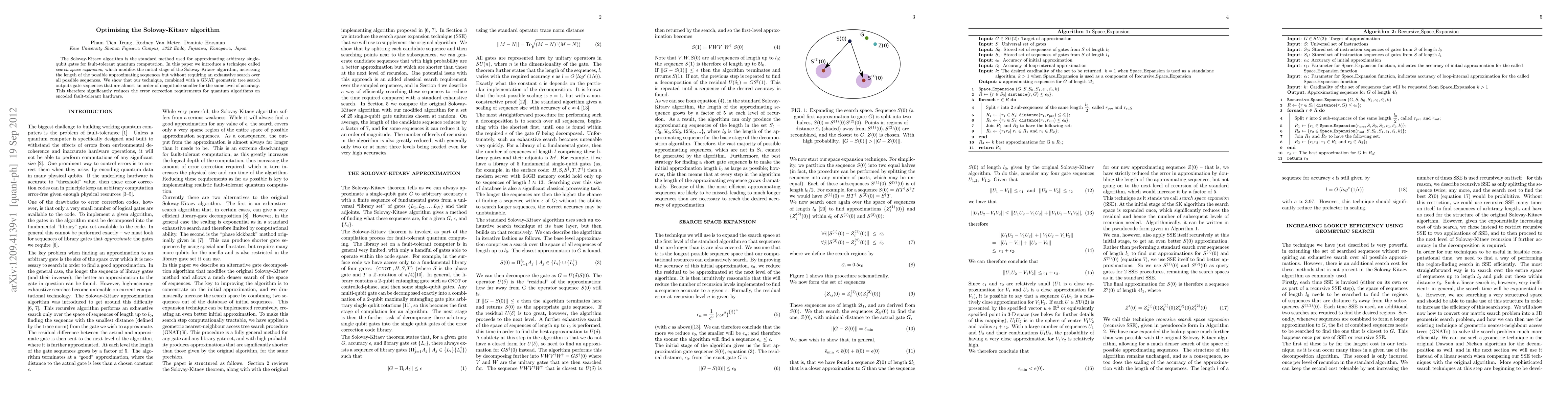 Thumbnail for Optimising the Solovay-Kitaev algorithm
