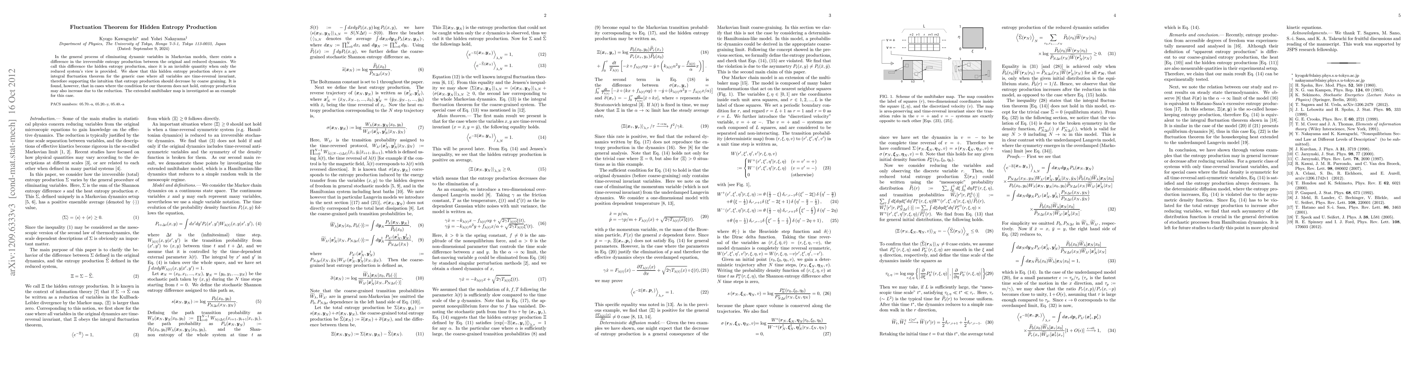 Thumbnail for Fluctuation Theorem for Hidden Entropy Production