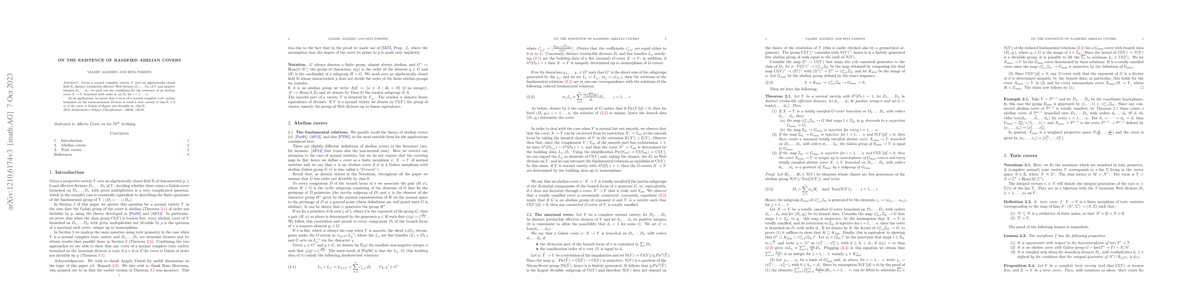 Thumbnail for On the existence of ramified abelian covers