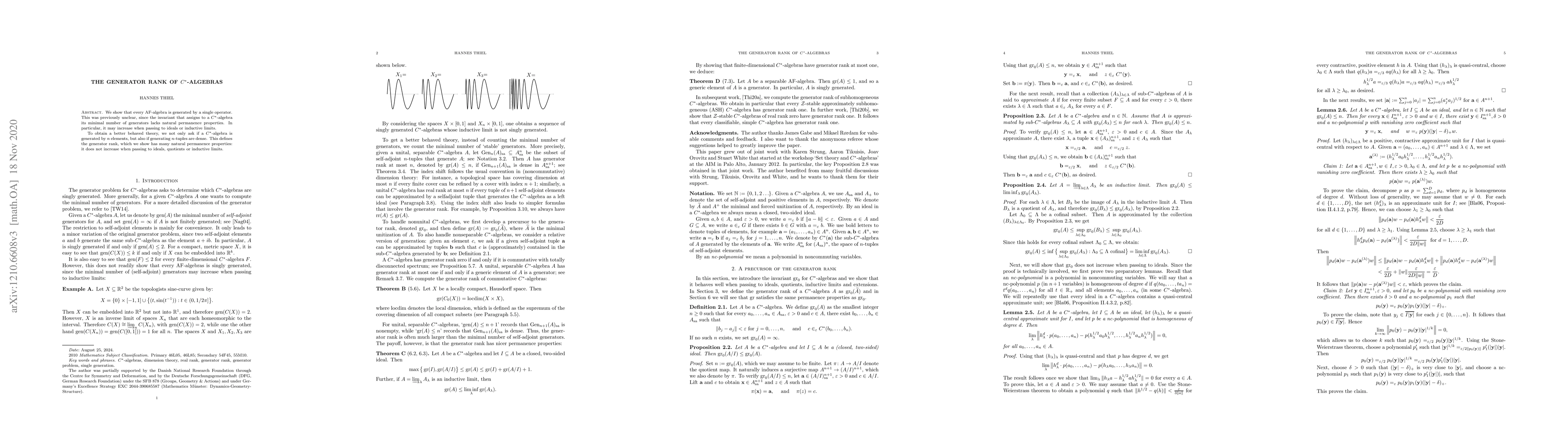 Thumbnail for The generator rank of C*-algebras