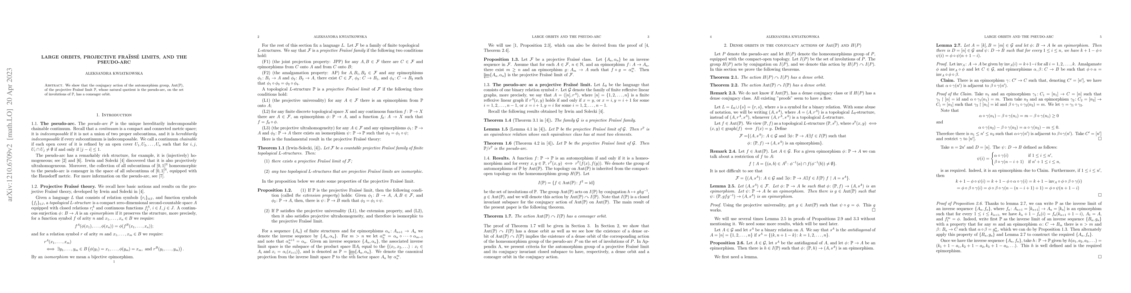 Thumbnail for Large orbits, projective Fraisse limits, and the pseudo-arc