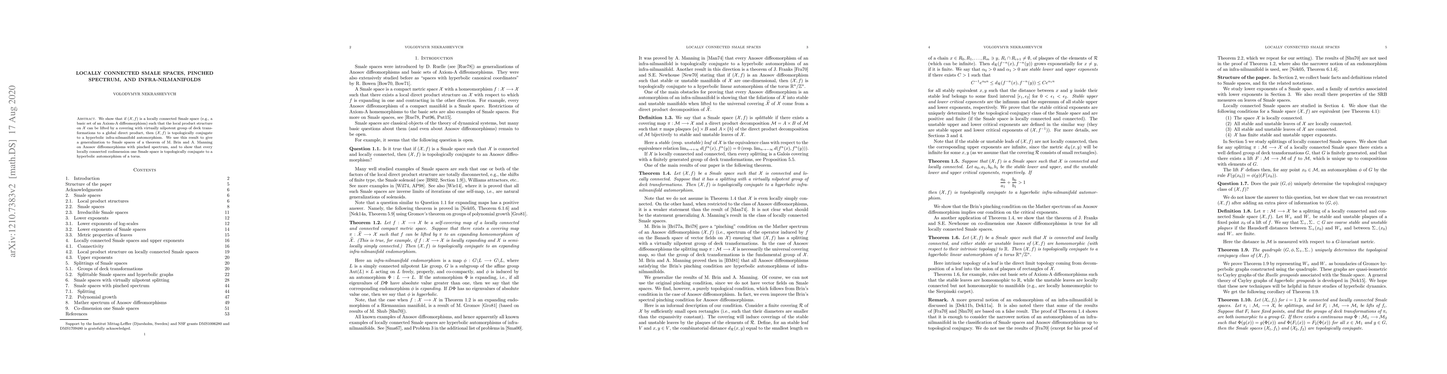 Thumbnail for Locally connected Smale spaces, pinched spectrum, and infra-nilmanifolds