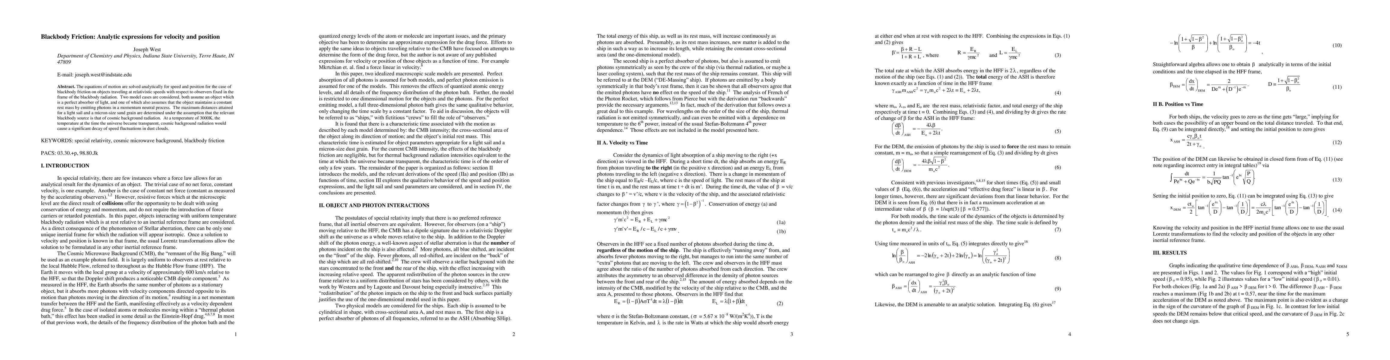 Thumbnail for Blackbody Friction: Analytic expressions for velocity and position