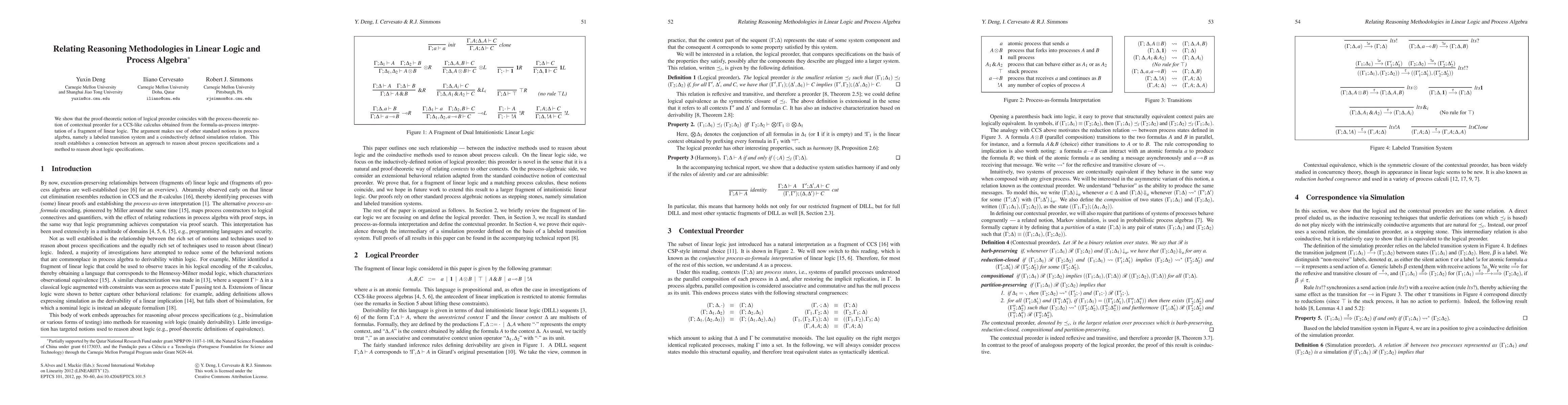 Thumbnail for Relating Reasoning Methodologies in Linear Logic and Process Algebra