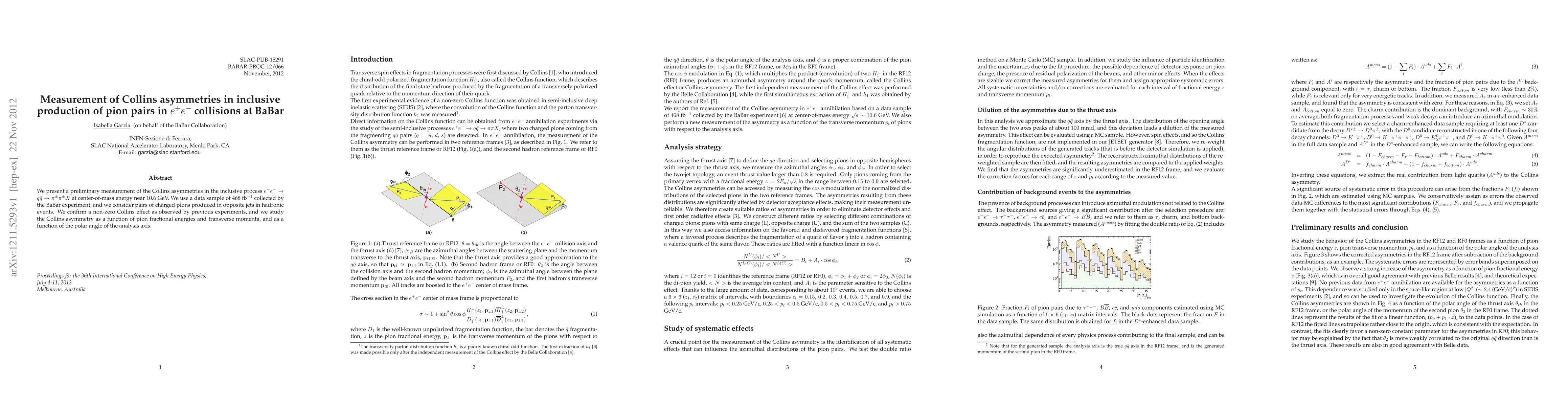 Thumbnail for Measurement of Collins asymmetries in inclusive production of pion pairs
  in e^+e^- collisions at BABAR