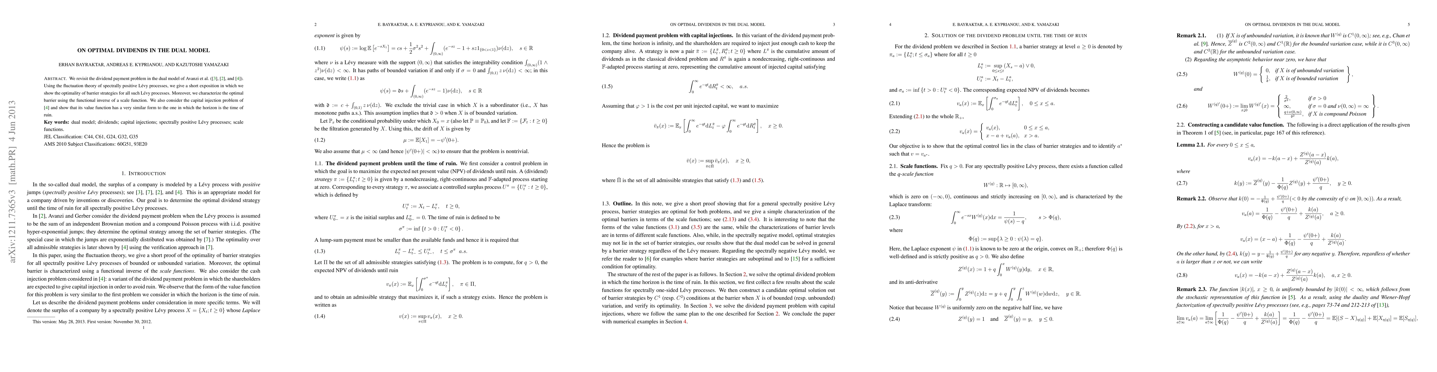 Thumbnail for On optimal dividends in the dual model