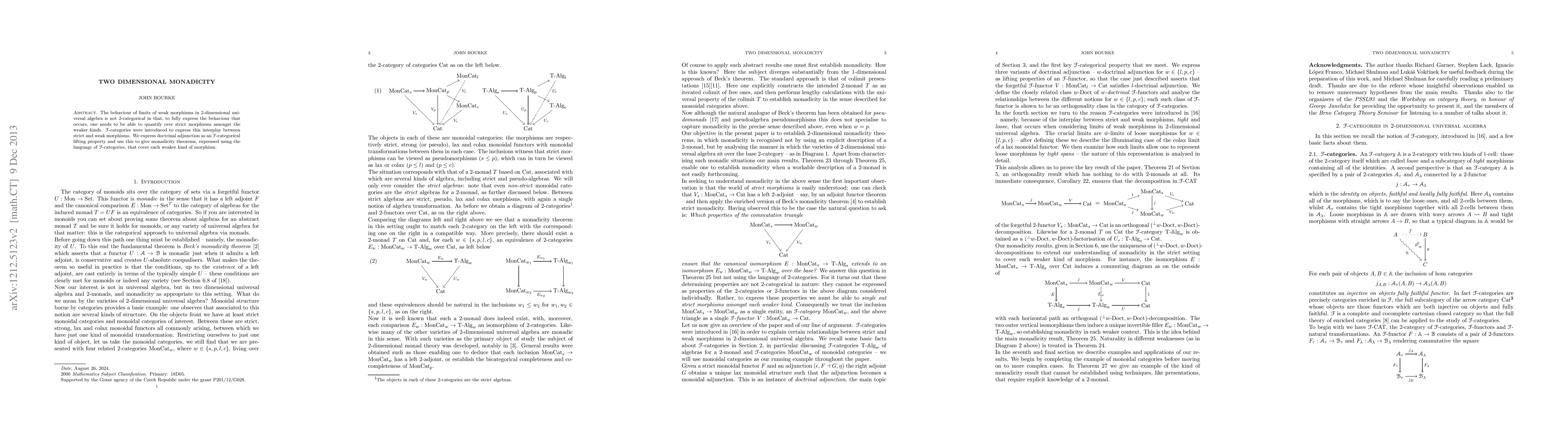 Thumbnail for Two dimensional monadicity