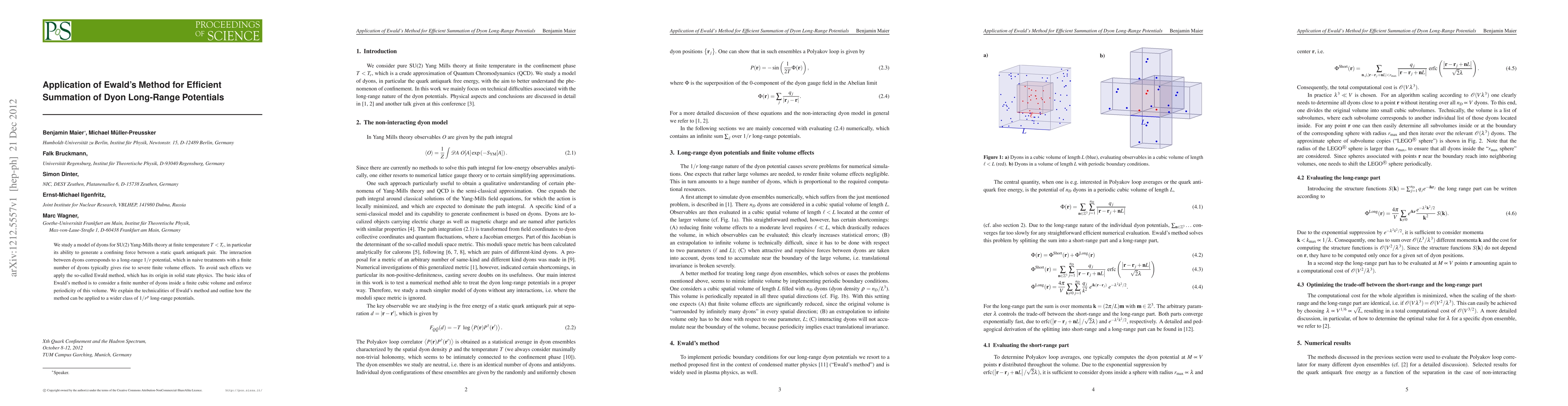 Thumbnail for Application of Ewald's Method for Efficient Summation of Dyon Long-Range
  Potentials
