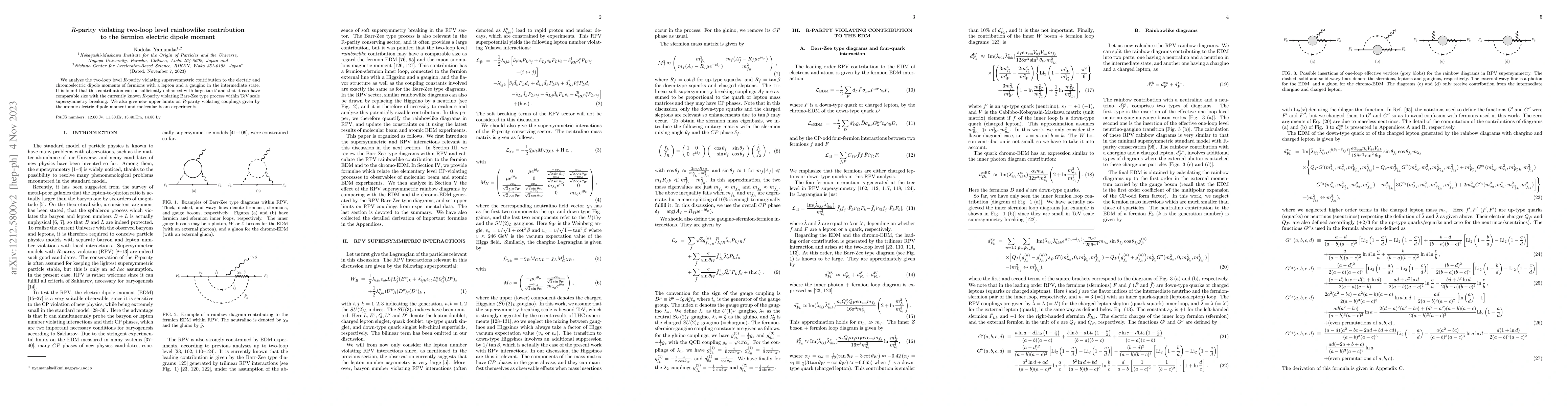 Thumbnail for R-parity violating two-loop level rainbowlike contribution to the
  fermion electric dipole moment