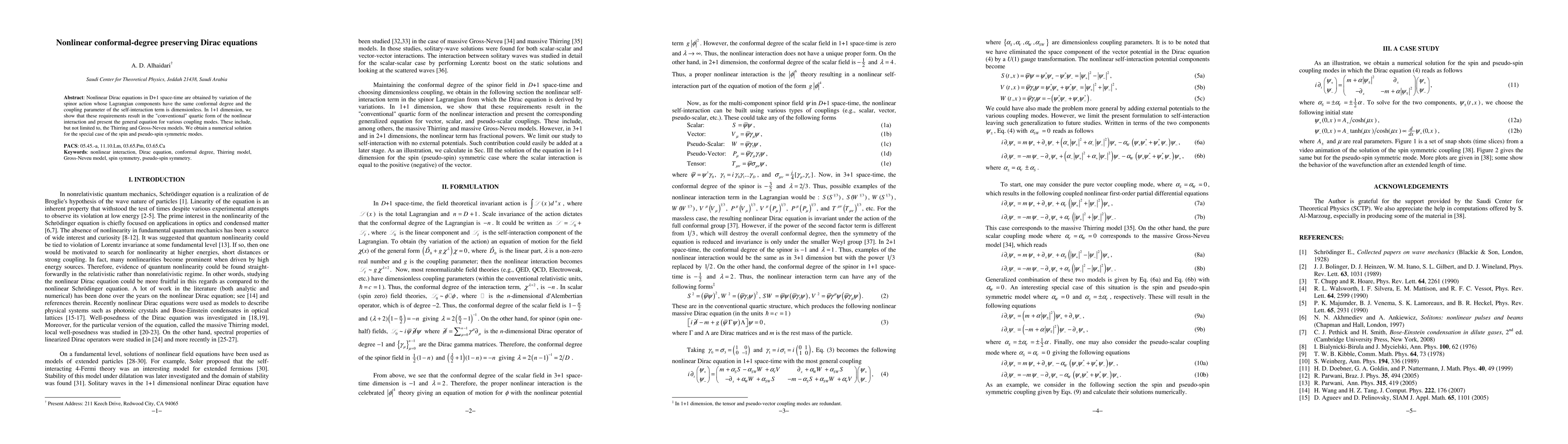 Thumbnail for Nonlinear conformal-degree preserving Dirac equations