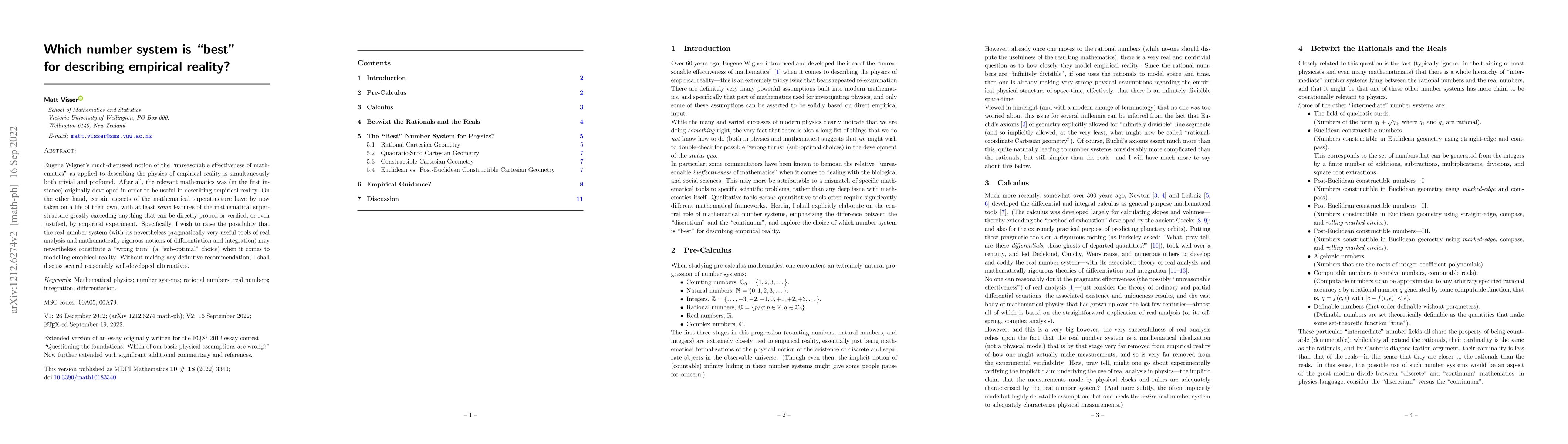 Thumbnail for Which number system is "best" for describing empirical reality?