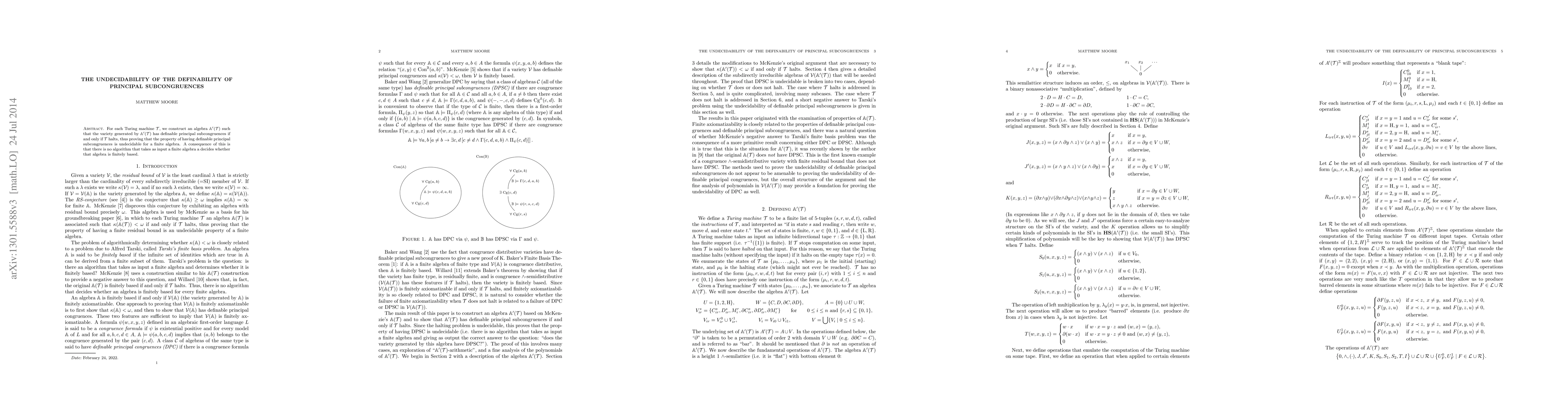 Thumbnail for The Undecidability of the Definability of Principal Subcongruences