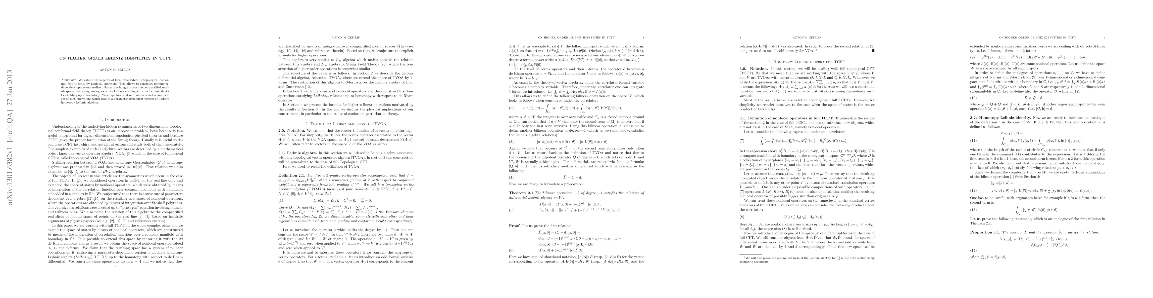 Thumbnail for On higher order Leibniz identities in TCFT