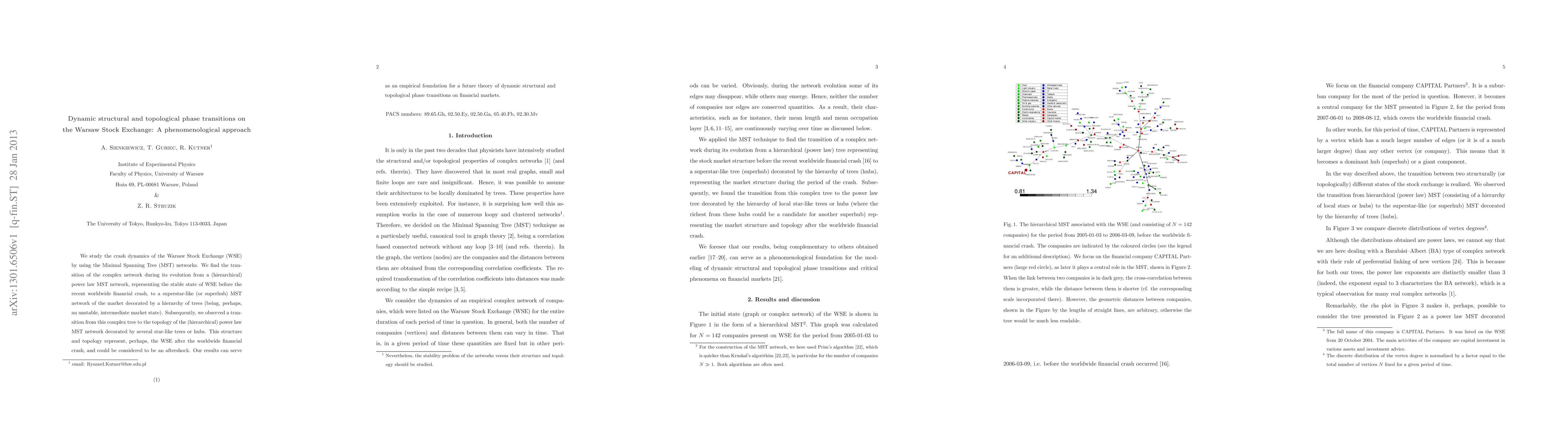 Thumbnail for Dynamic structural and topological phase transitions on the Warsaw Stock
  Exchange: A phenomenological approach
