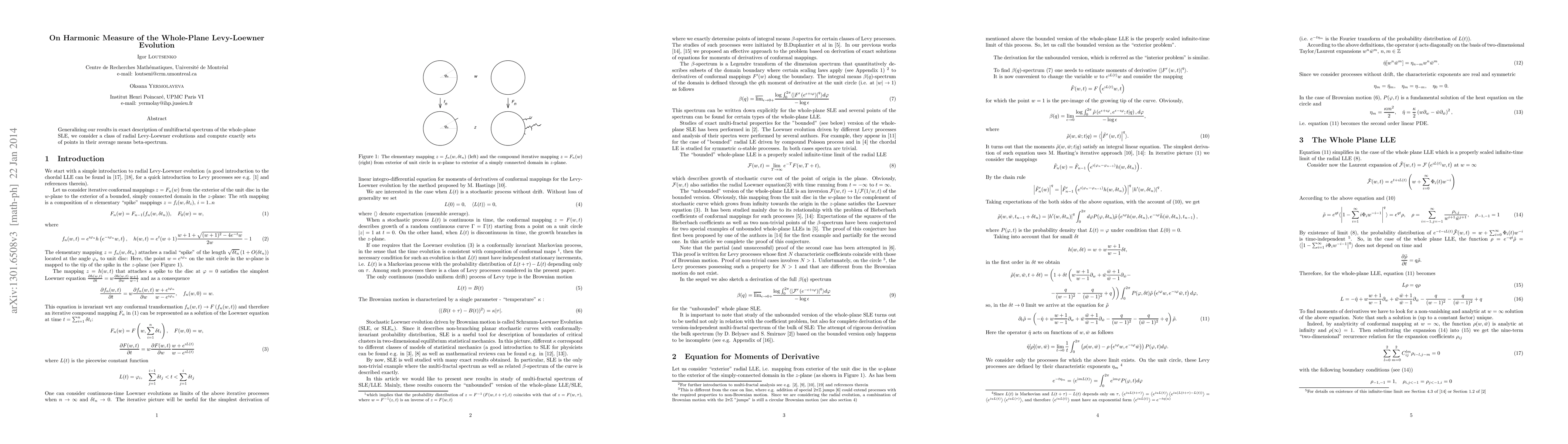 Thumbnail for On Harmonic Measure of the Whole Plane Levy-Loewner Evolution