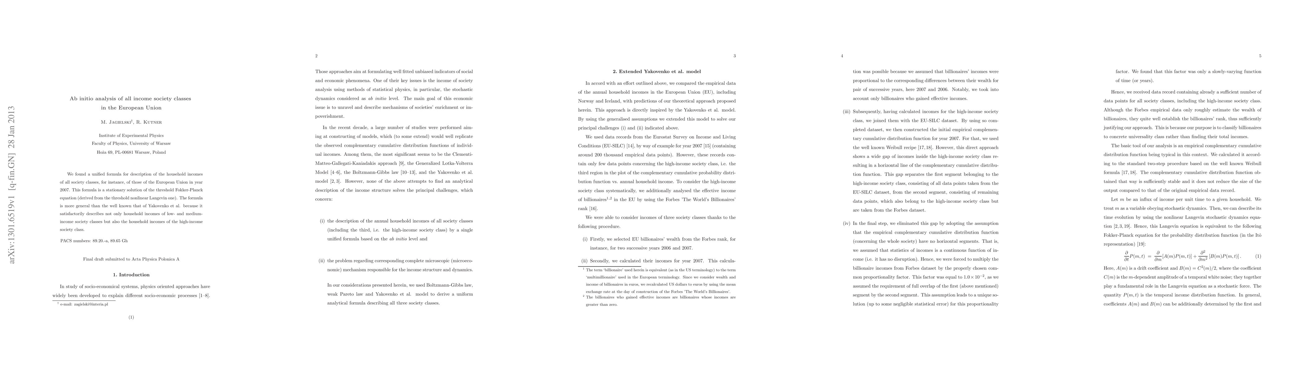 Thumbnail for Ab initio analysis of all income society classes in the European Union