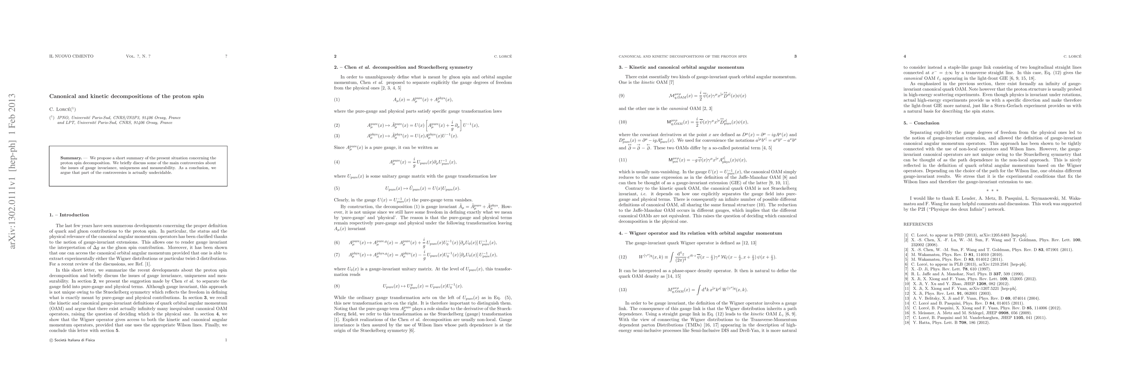 Thumbnail for Canonical and kinetic decompositions of the proton spin