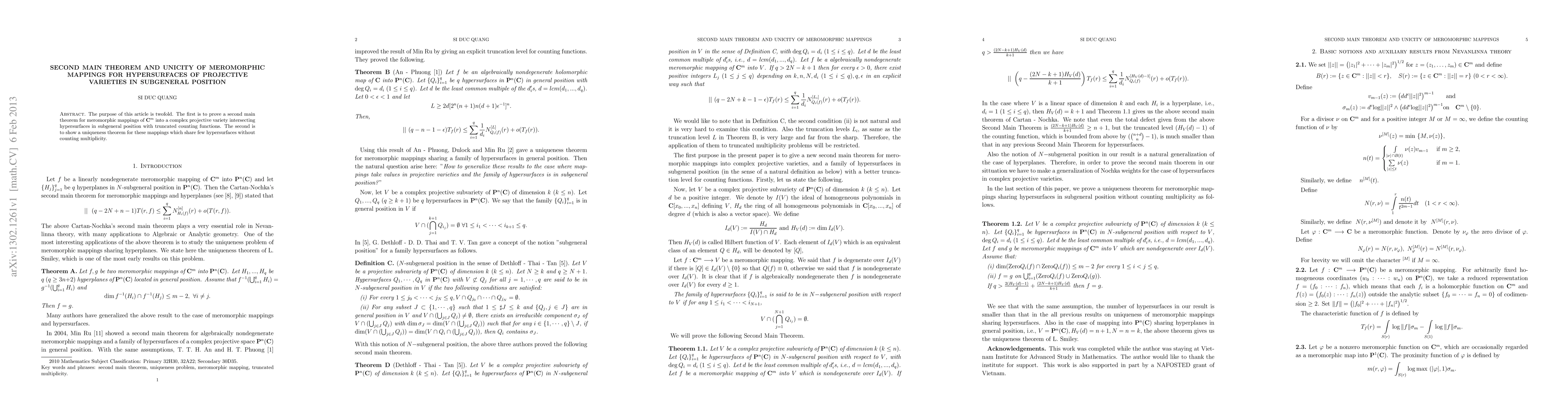 Thumbnail for Second main theorem and unicity of meromorphic mappings for
  hypersurfaces of projective varieties in subgeneral position