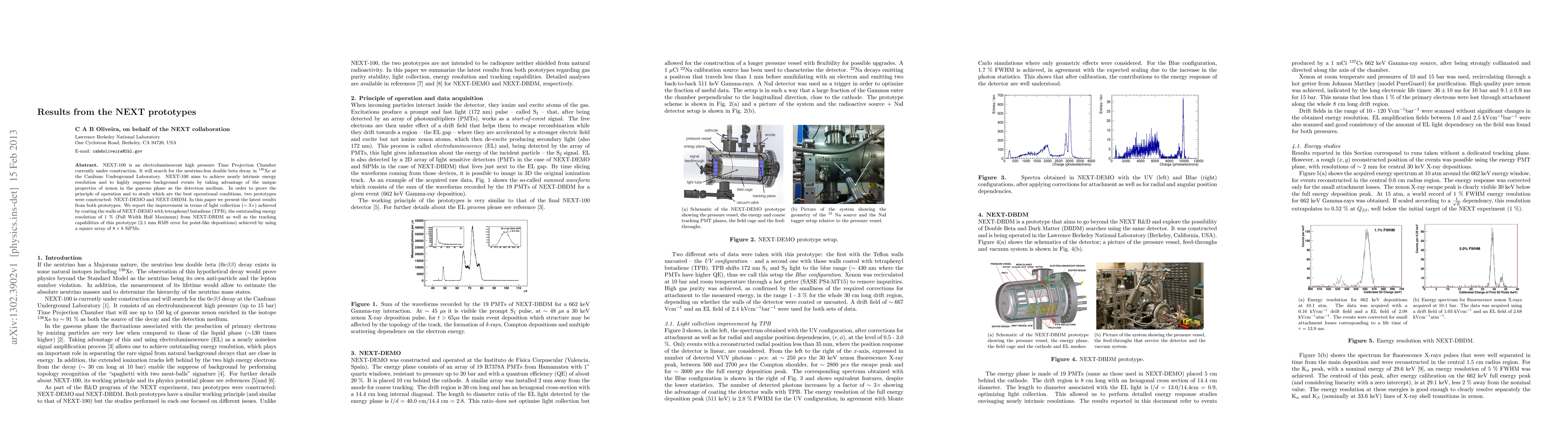 Thumbnail for Results from the NEXT prototypes