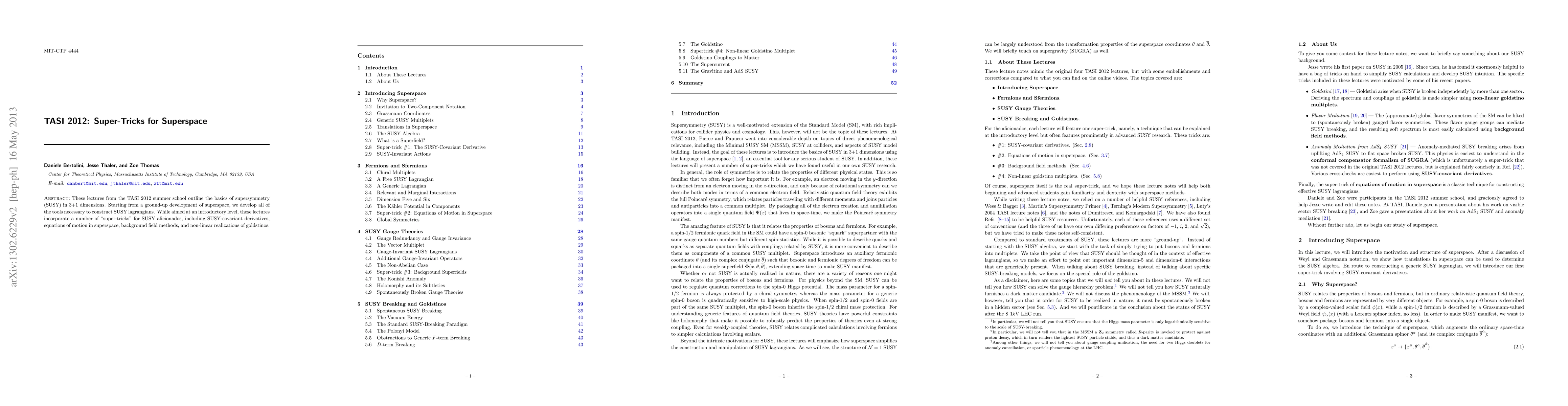 Thumbnail for TASI 2012: Super-Tricks for Superspace