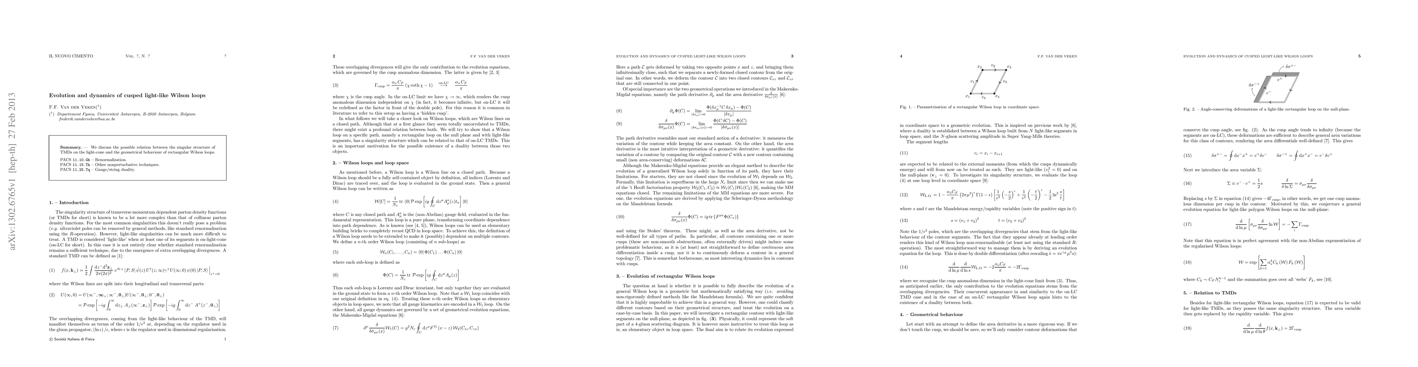 Thumbnail for Evolution and dynamics of cusped light-like Wilson loops