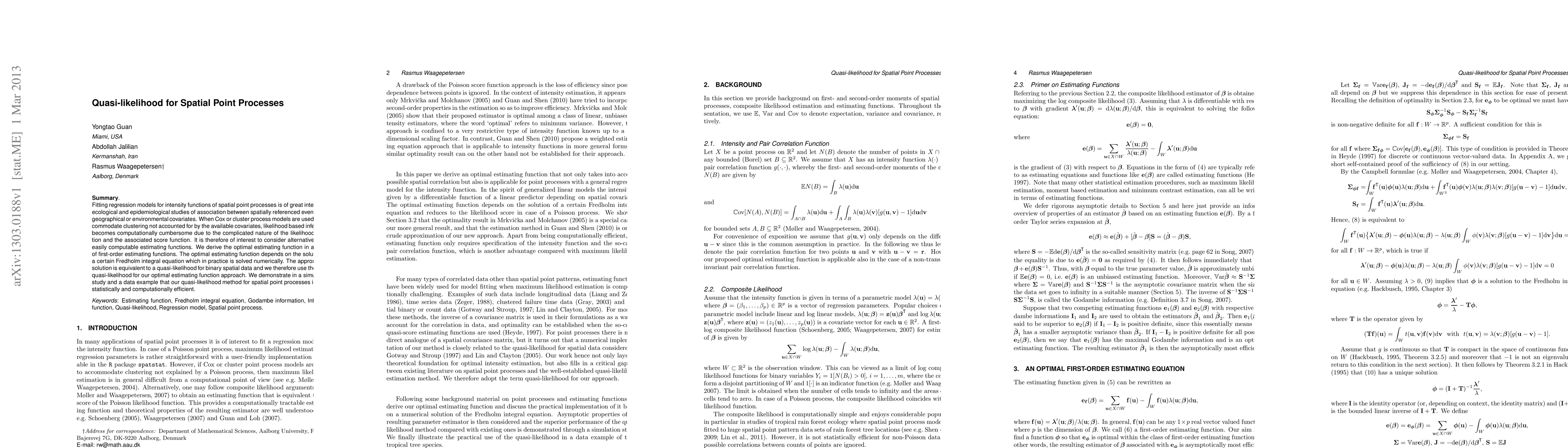 Thumbnail for Quasi-likelihood for Spatial Point Processes