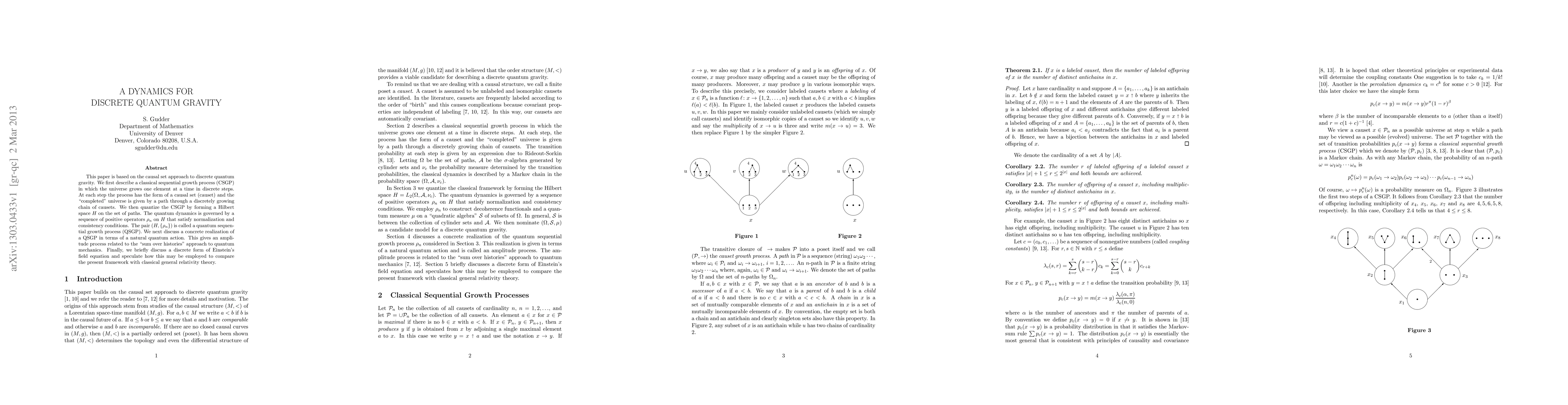 Thumbnail for A Dynamics for Discrete Quantum Gravity