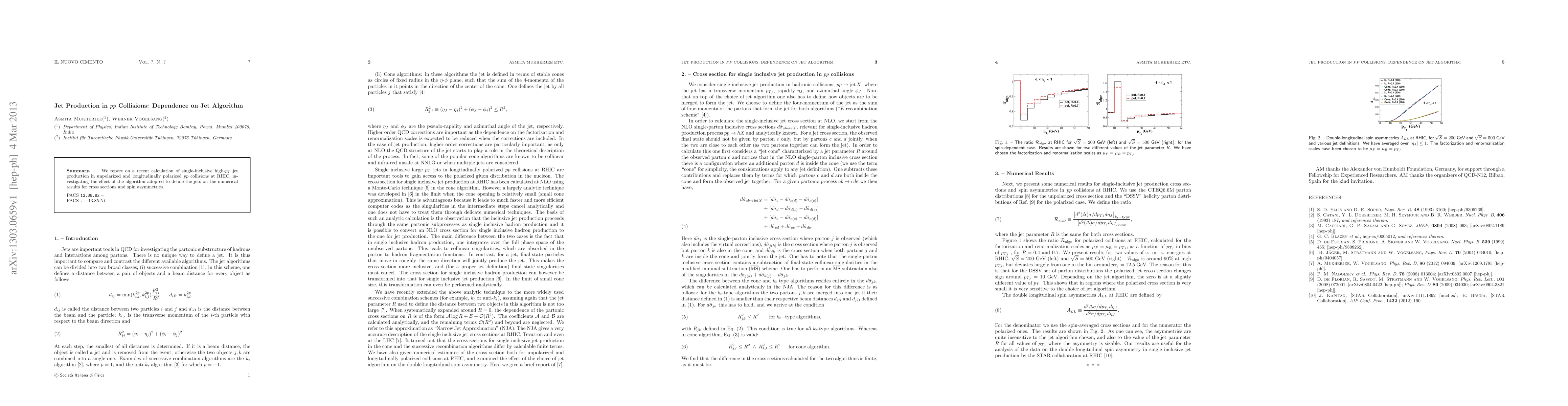 Thumbnail for Jet Production in $pp$ Collisions: Dependence on Jet Algorithm