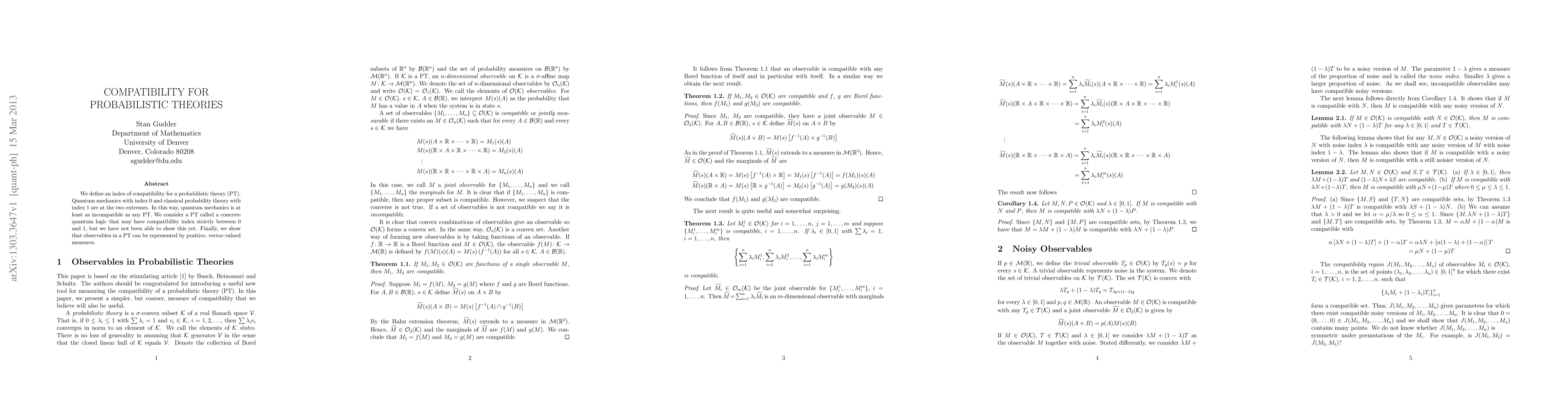 Thumbnail for Compatibility for Probabilistic Theories