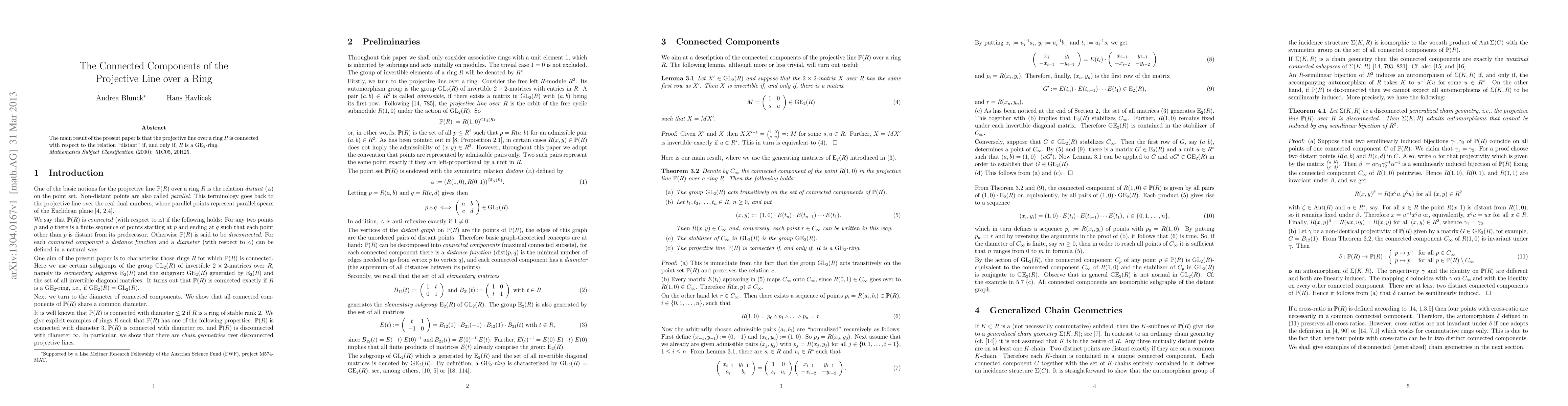 Thumbnail for The Connected Components of the Projective Line over a Ring