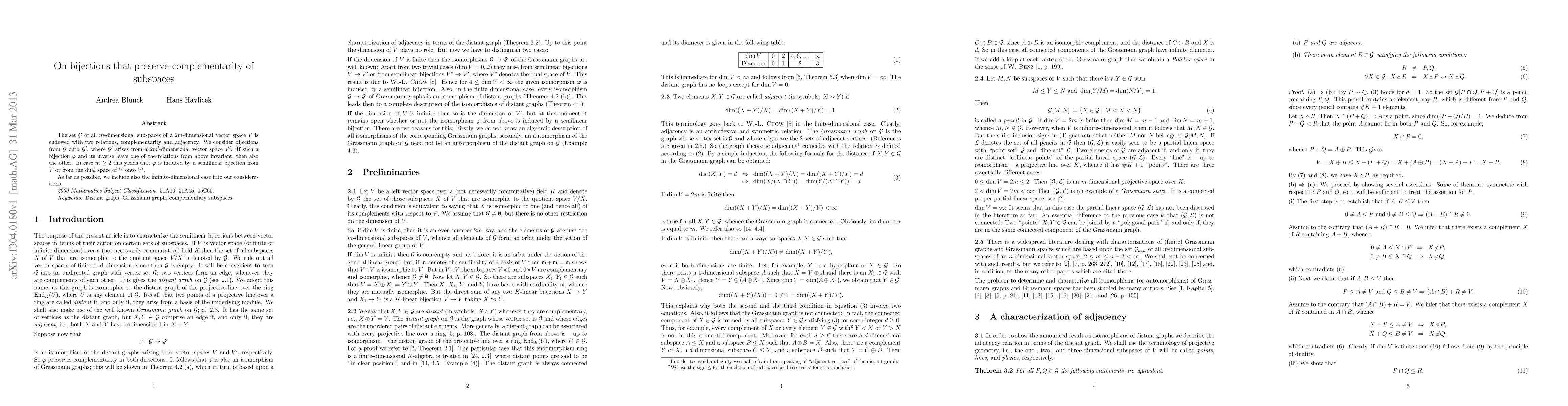 Thumbnail for On bijections that preserve complementarity of subspaces