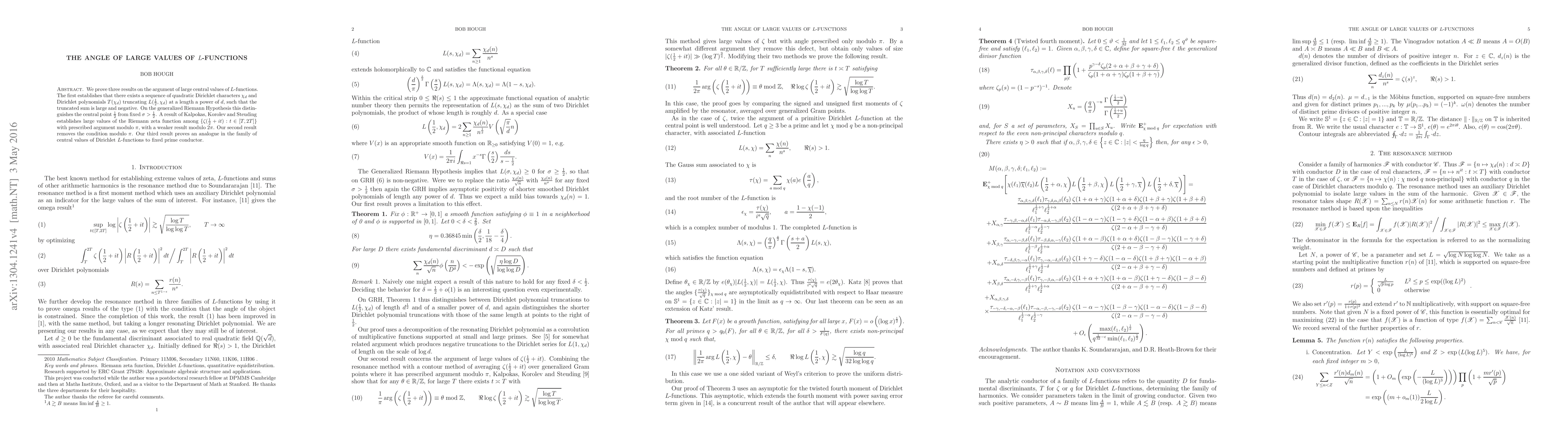 Thumbnail for The angle of large values of $L$-functions