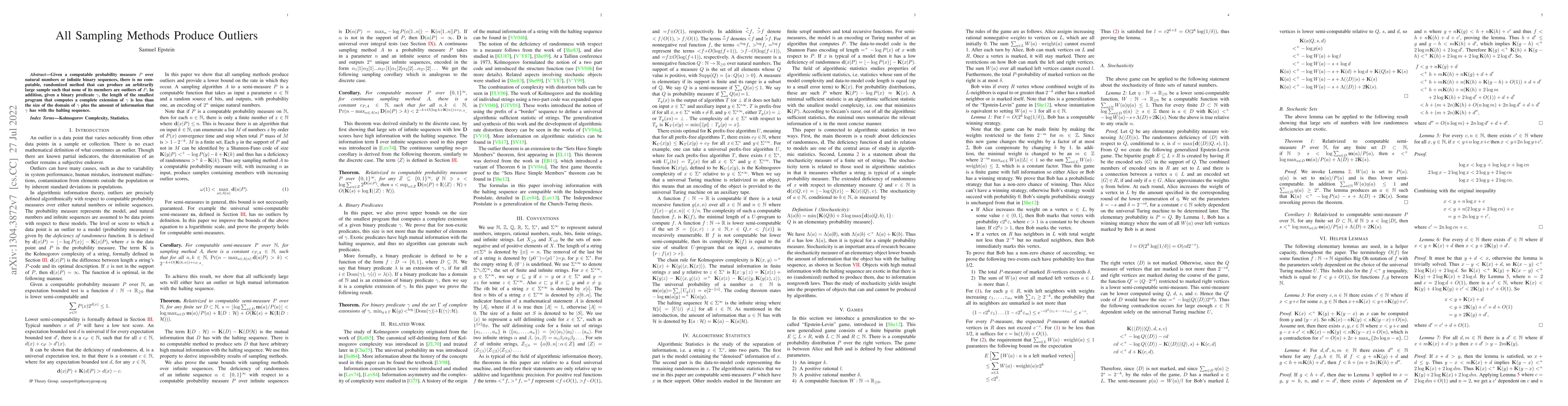 Thumbnail for All Sampling Methods Produce Outliers