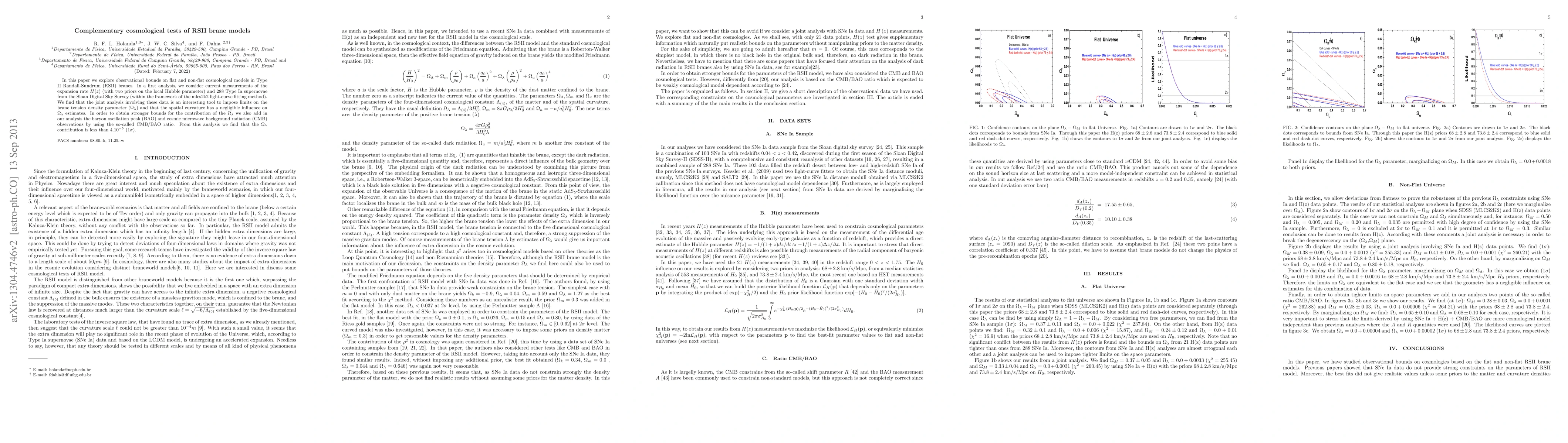 Thumbnail for Complementary cosmological tests of RSII brane models