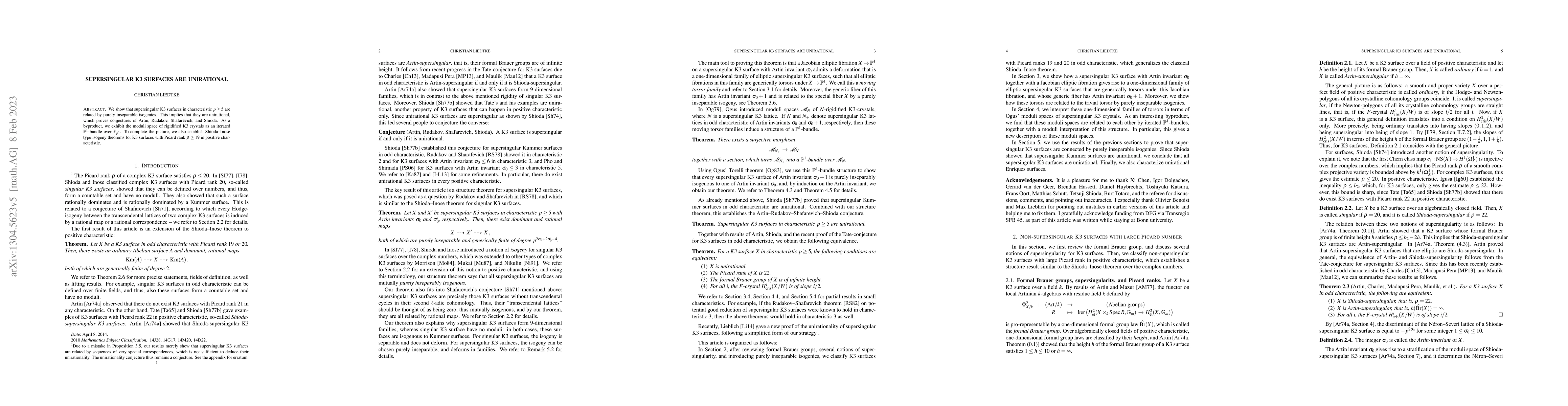 Thumbnail for Supersingular K3 Surfaces are Unirational