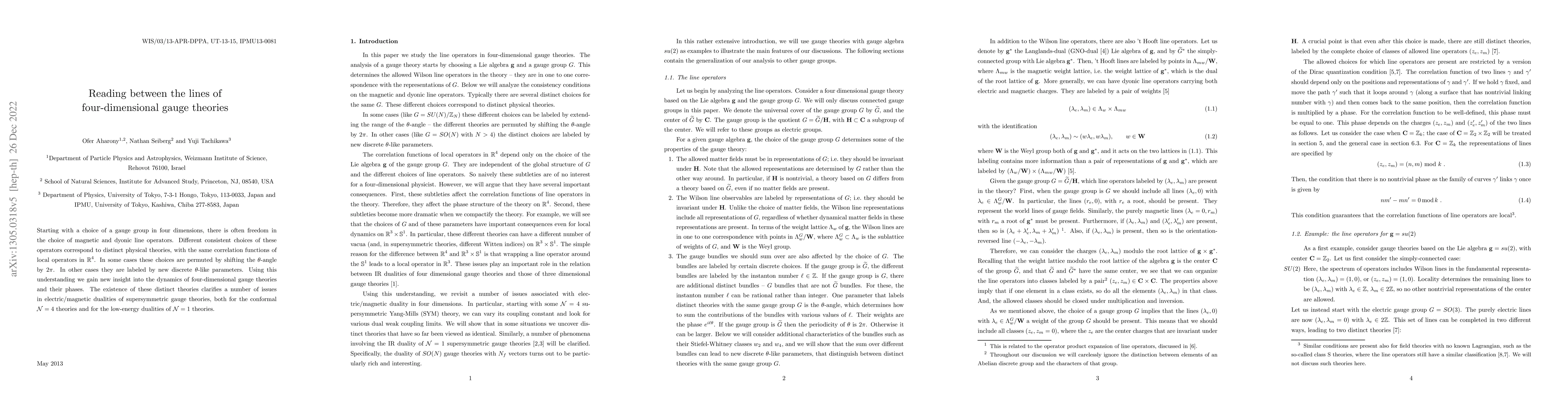 Thumbnail for Reading between the lines of four-dimensional gauge theories