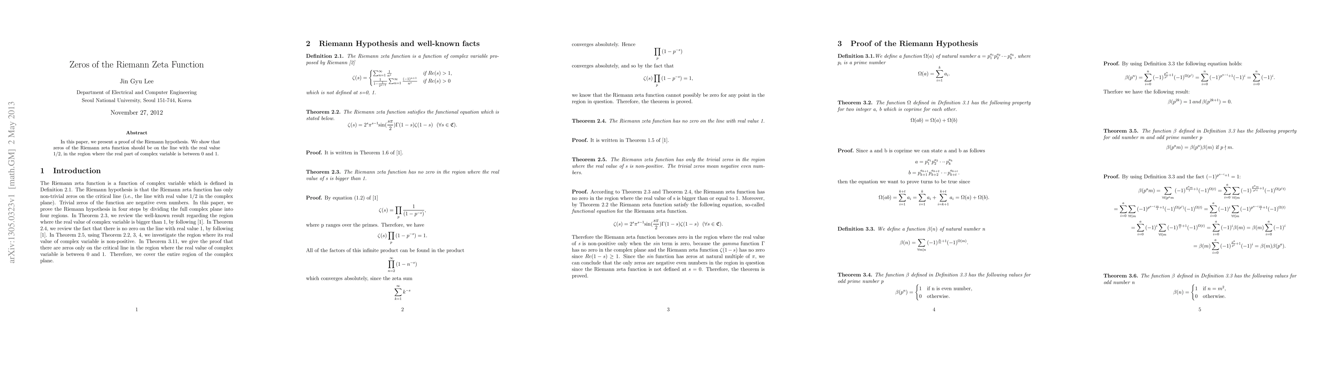 Thumbnail for Zeros of the Riemann Zeta Function