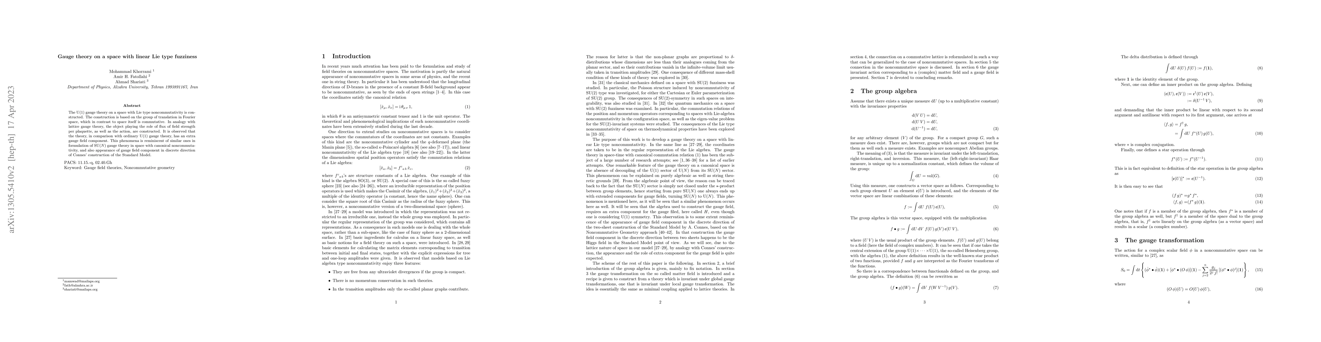 Thumbnail for Gauge theory on a space with linear Lie type fuzziness